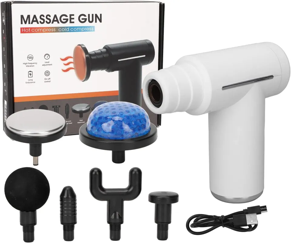 MDHL 6-Gear Hot & Cold Therapy Portable Massage Gun - Deep Tissue Percussion Handheld Electric Muscle Massager with Adjustable Speed for Home, Gym & Travel Use