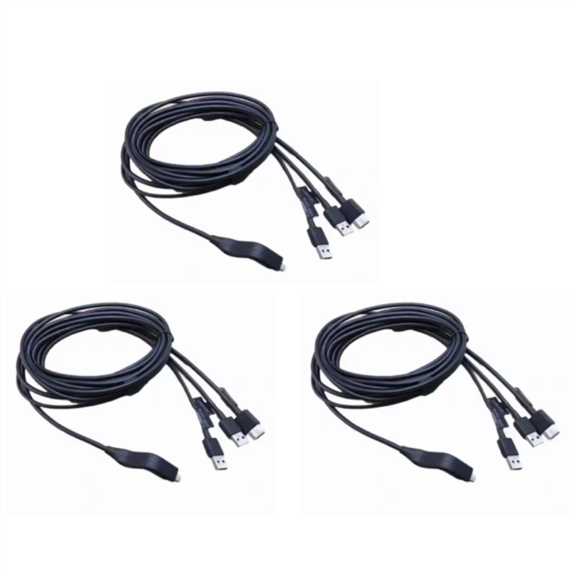 3X E3 3 In1 VR Headset Connecting Cable for VR E3-B E3-C E3-P VR Helmet -Compatible Cable 5 Meter