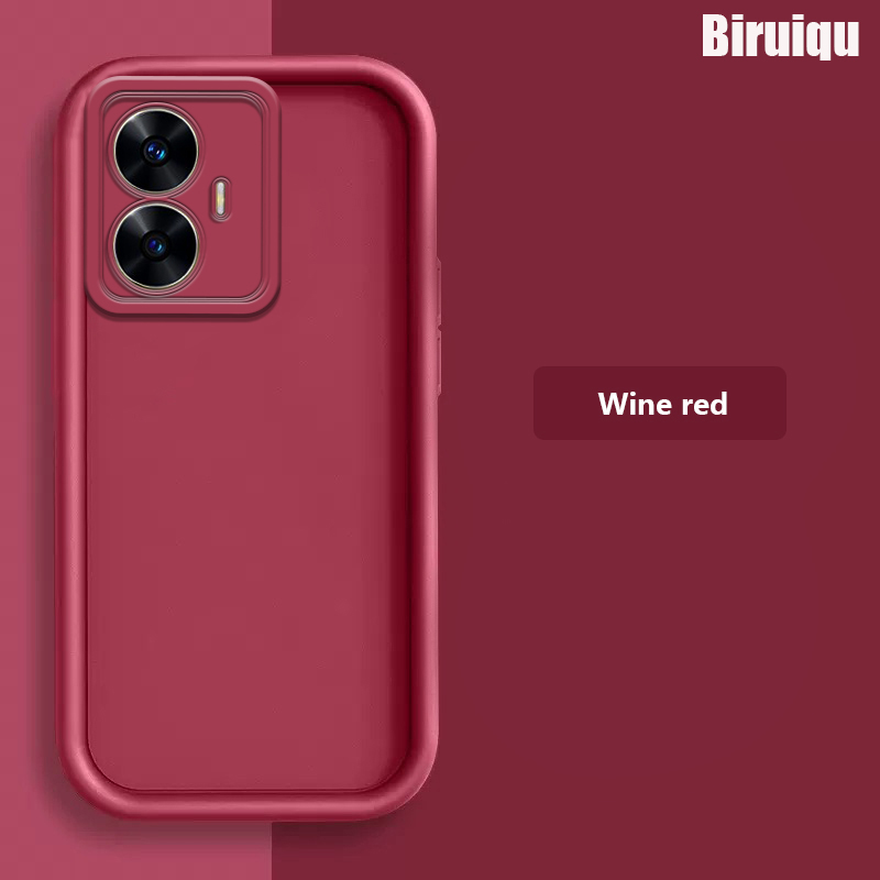 Biruiqu For Realme C55 New Angel Eye Step Lens Full Pack Thickened Anti Drop Silicone Protective Cover