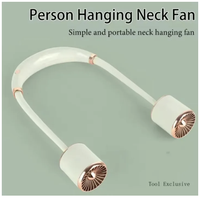 3 Speed Portable Neck Fan Hand Free Hanging Fan Rechargeable