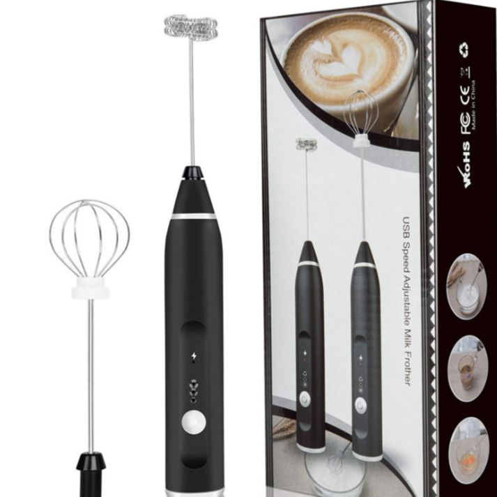 Electric Milk Frother USB Hand Blender Stainless Steel Milk coffee blender