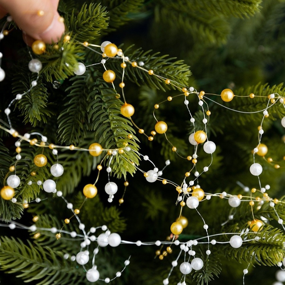 New 2 M Christmas Tree Chain Decoration DIY Material Garland Chain Crystal Bead Chain Multifunctional Christmas Tree Pendant