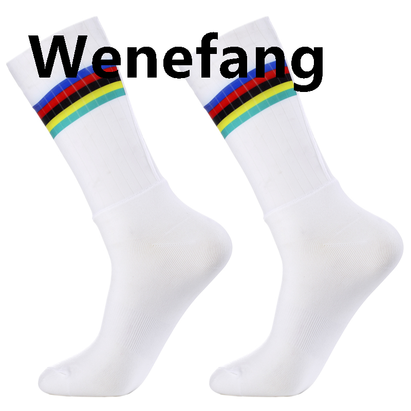 Wenefang Cycling New Aero Pro Team Socks Anti Slip Silicone Road Bike Socks Men Sport Calcetines Ciclismo