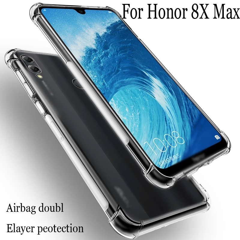 Huawei Honor 8X Max - Shockproof Full Protection TPU Soft Crystal Clear Case With Air Cushion