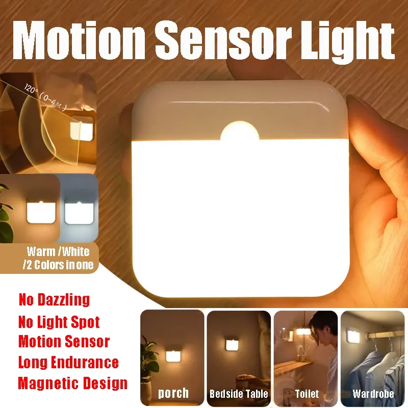 Xiaomi Rechargeable Dimmable Night Lamp Smart Night Lights Motion Sensor Wireless LED Lighting for Closet Cabinet Indoor Lighting