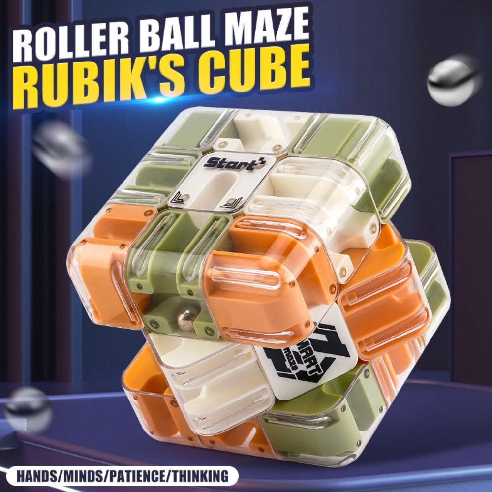 High Quality Six-sided 3D Maze Magic Cube Transparent Puzzle Speed Cube Rolling Ball Cubes Maze Toys Stress Reliever Toys Party