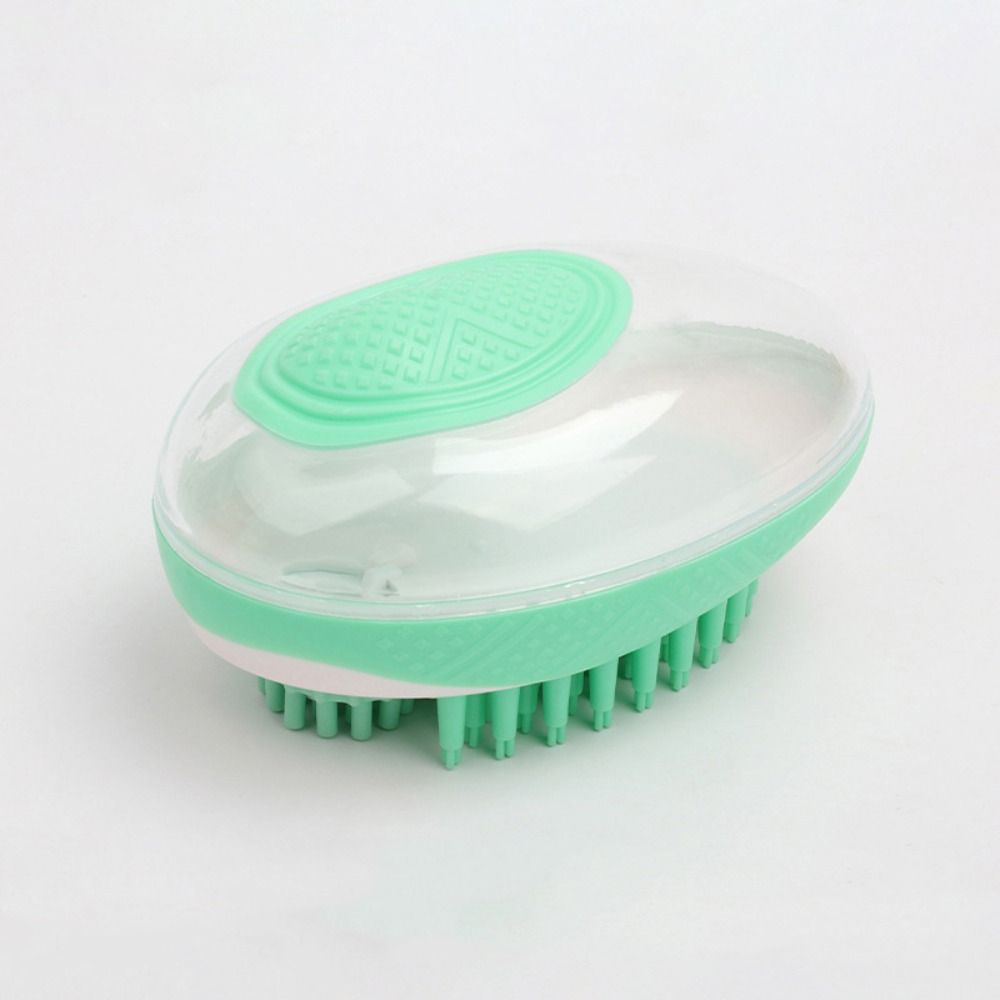 Removes Loose Hair with Shampoo Dispenser Dog Bath Brush Comb 2 In Silicone Cat Massage Brush Portable Quiet Pet Shower Comb Puppy