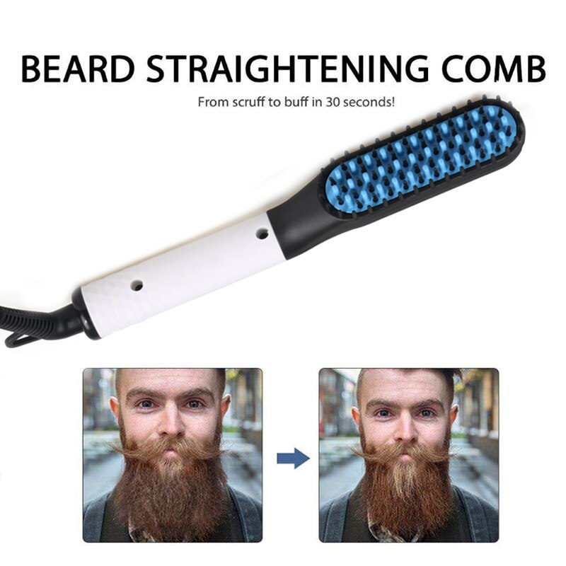 2-In-1 Electric USB Hair Straightening Brush Straightener Brush Straightening Styler Hair Curler