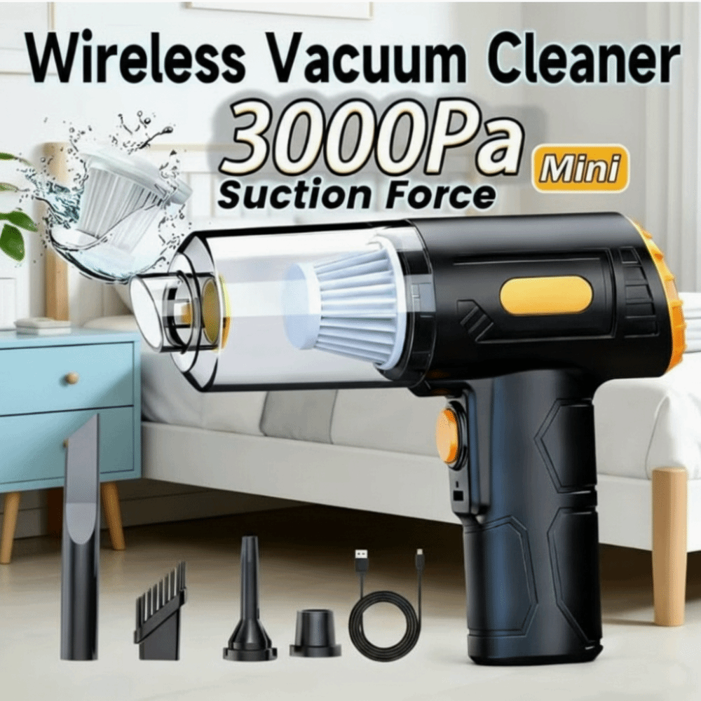 Practical Powerful Suction Wireless Vacuum Cleaner Lightweight TYPE-C Fast Charge Car Vacuum Cleaner Wet & Dry Durable Construction Portable Vacuum Cleaner Car Use