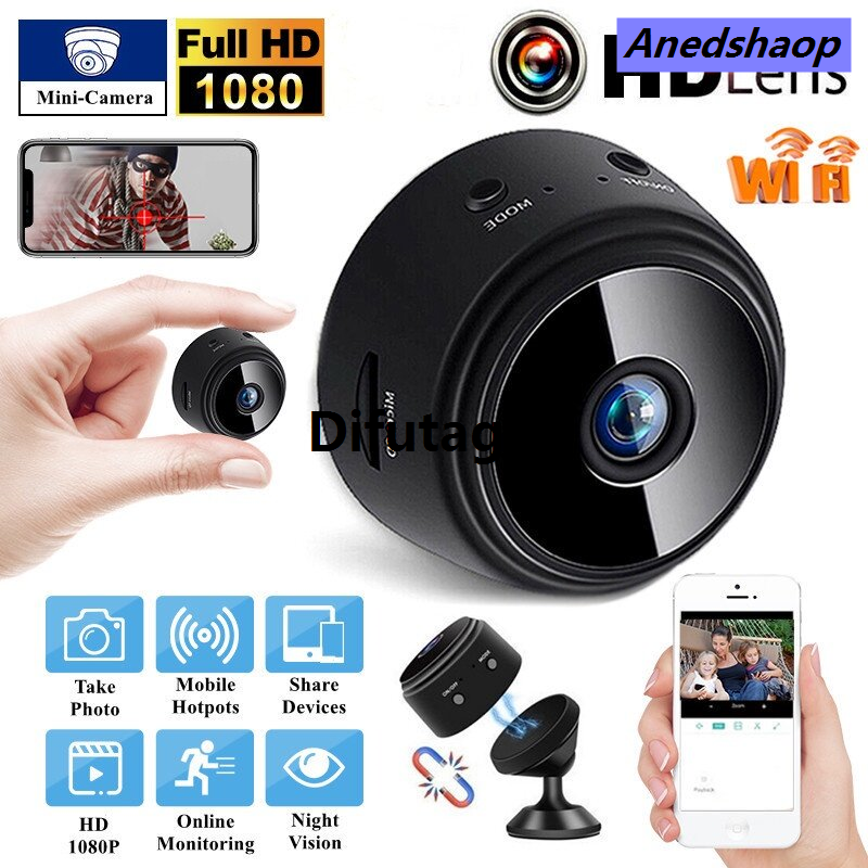Difutagui A9 Camera 1080P HD Mini Hidden Portable Camera Night Vision 2025>2025 New style Wireless Surveillance CCTV Camera Connect To Cellphone