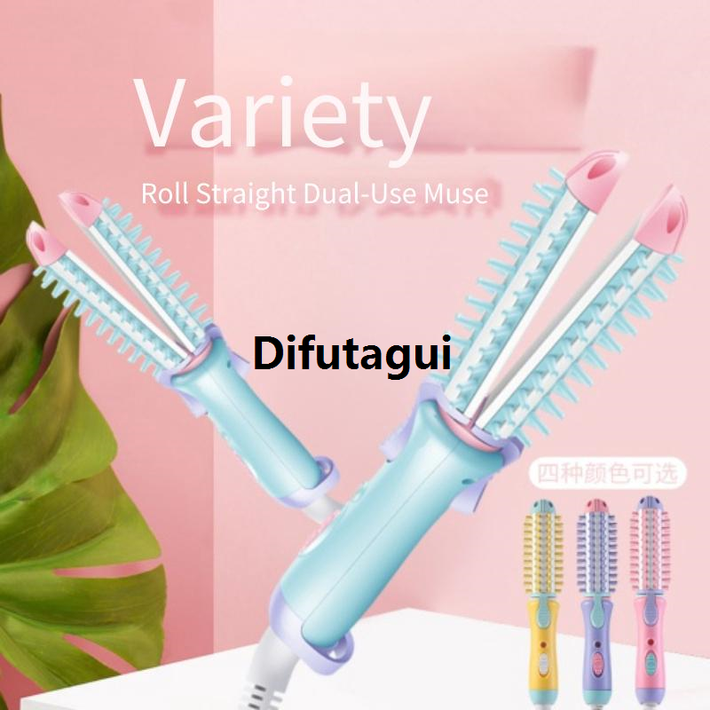 Difutagui Hairstyle Traveler Hairstyle Hot Comb 220V Set Electric 2025 2-in-1 Mini Straight Hair Curler Anti Scald Ion Tool