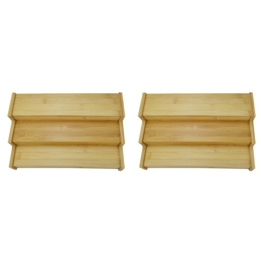 JAERBEE 3-Tier Non-Expandable Bamboo Spice Rack Step Shelf Cabinet Organizer