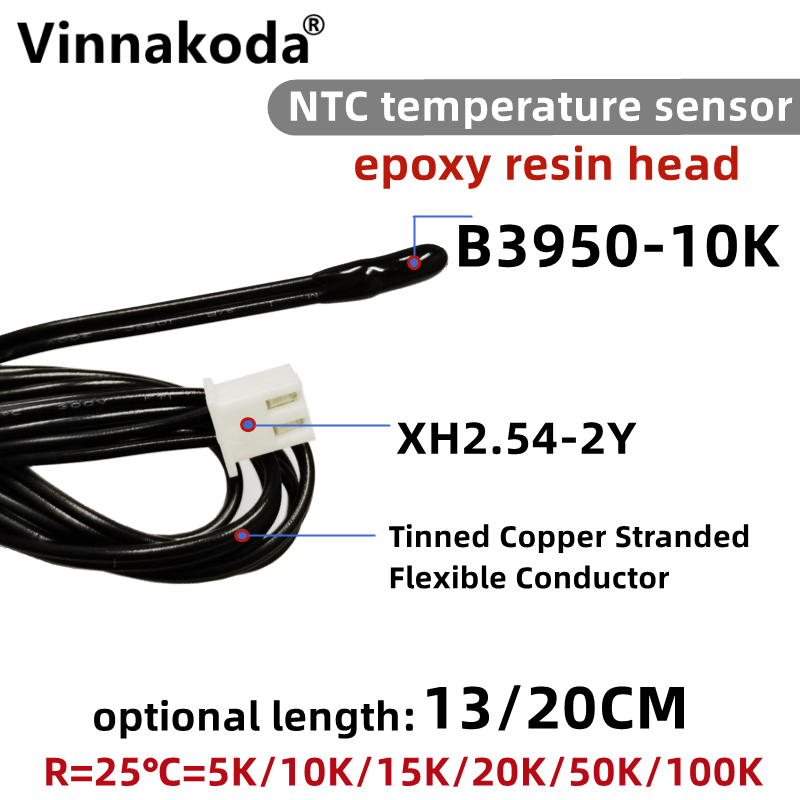 1PCS NTC Thermistor Temperature Sensor B3950 5K 10K 15K 20K 50K 100K 1% Air probe air conditioning probe 13/20CM