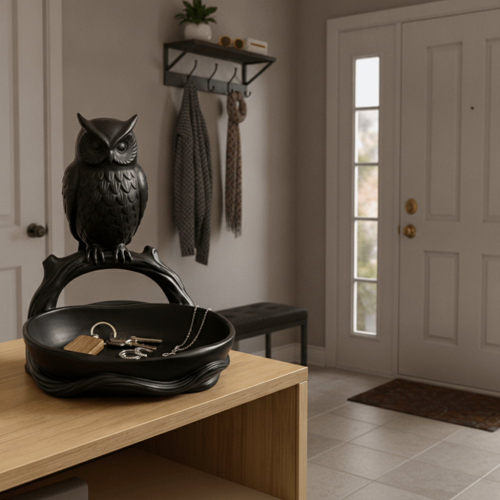 Ornaments 3D Printed Owl Storage Tray Animal Shaped Plastic Cartoon Animal Tray Cute Decorative Jewelry Tray Organizer Office