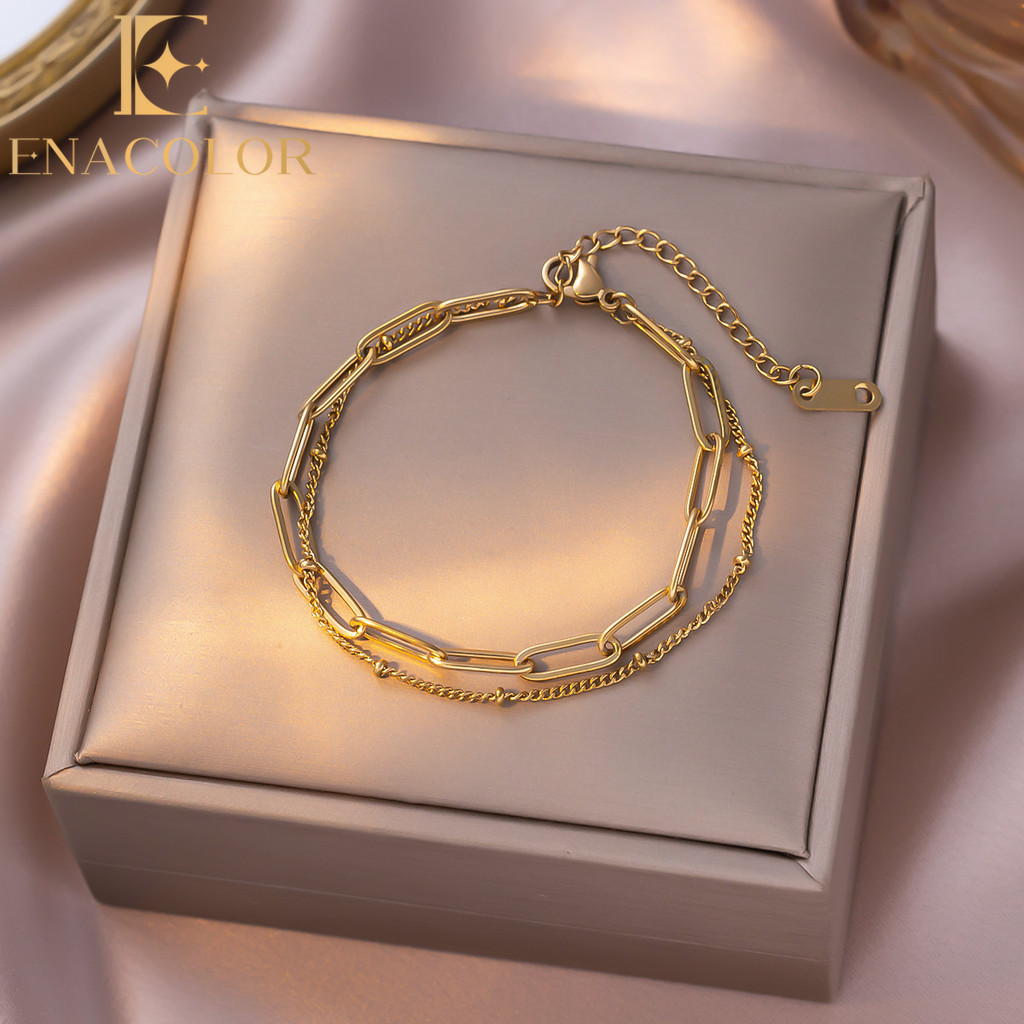 No Fade Retro Titanium Steel Chain Bracelets for Women Hypoallergenic Simple Jewelry Accessories