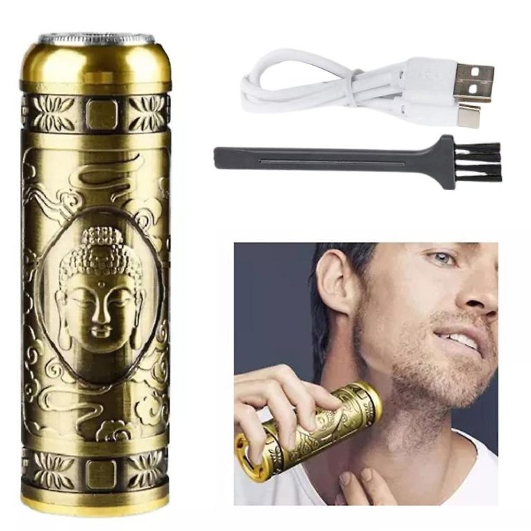 Portable Mini Electric Shaver - Small Buddha Head Beard Knife, Travel Rechargeable, Single Head, Car Shaver
