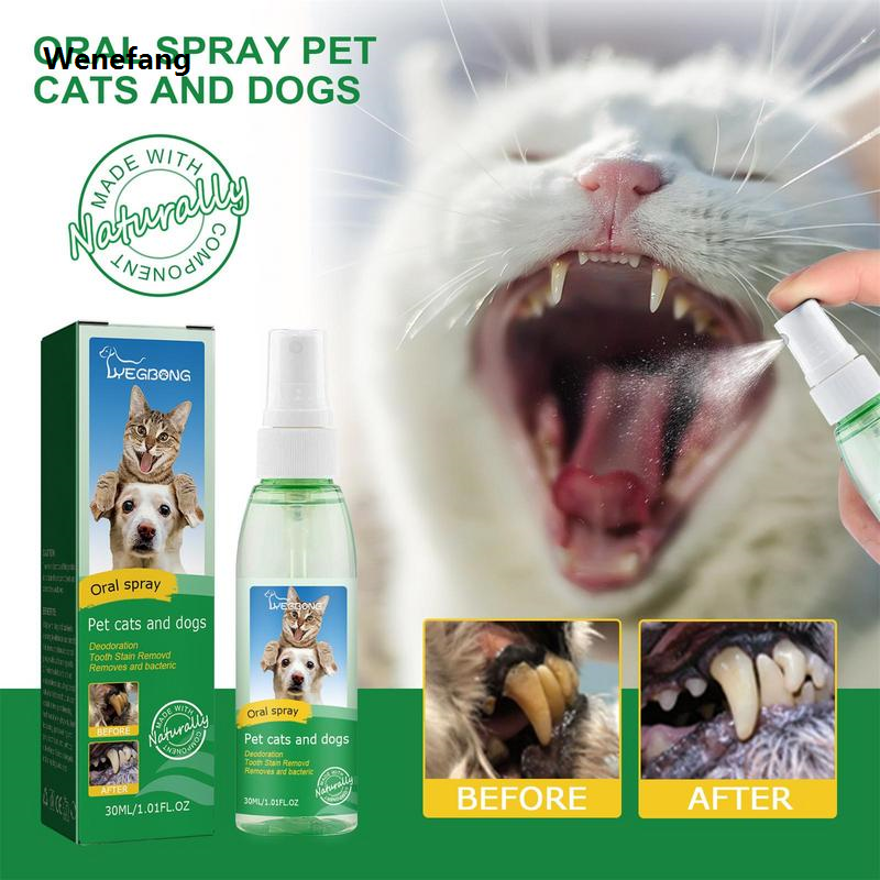 Wenefang 【The road to happiness Store】Dental men For Pets Dog Dental For Healthy Luxury Dog Teeth 30ml Dog men Eliminates Bad Breath Whitens Teeth