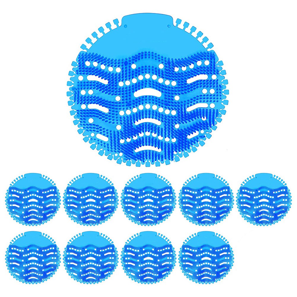 NAMUNY 10 Pack Urinal Screens Deodorizer, Urinal Cake Long Bristle Anti-Splash and Anti-Clogging Lasting Odor Freshener(Blue)