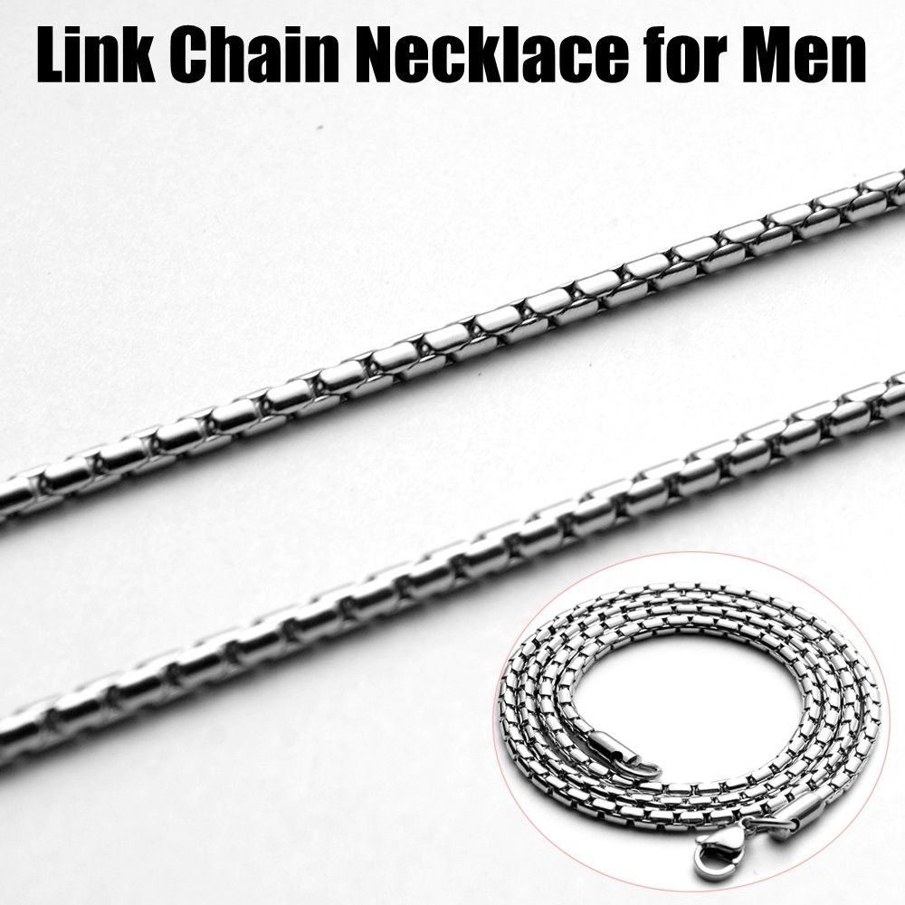 Party Hip Hop Silver Color Stainless Steel Necklace Chain Necklace Statement 2.2mm/3mm