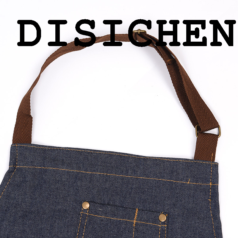 DISICHEN Affordable 1pcs Practical Blue Denim Simple Aprons Uniform Unisex Jeans Aprons Men's Lady's Kitchen Cooking Gifts 71x65cm