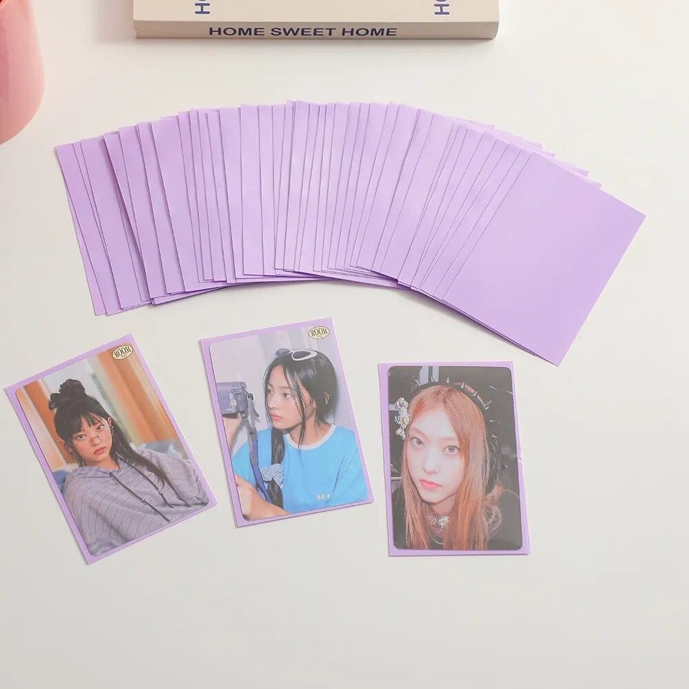 10pcs/set durable Macaron Color Idol Photo Protective Cover Two-layer Pure Color Photo Cards Bag DIY Photo Card Film Idol Photo