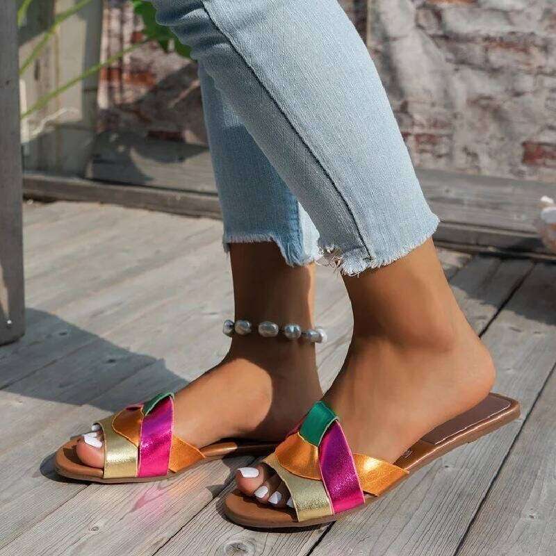 plus size36-43 flats outdoor indoor flip-flops cross easiest for match sandals womens shoes