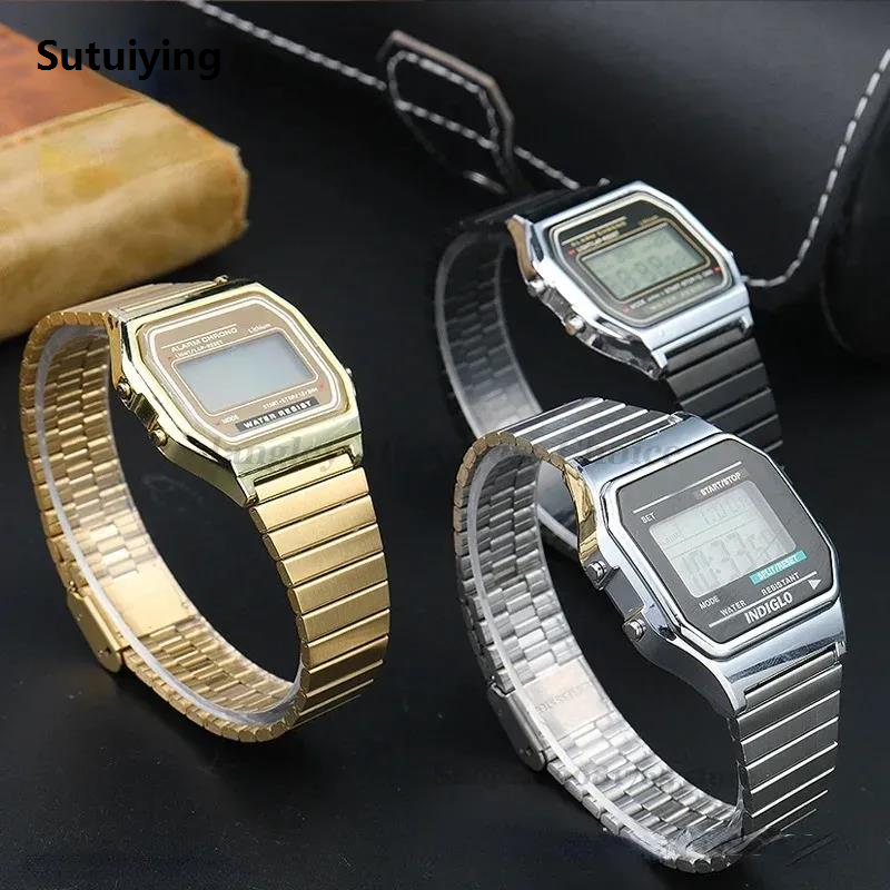 Sutuiying Stainless Steel 18mm 20mm Ultra-thin Watchband For CASIO F-91W/A158/A159/A168/A169/B650/AQ230/AE500W Sales promotion Men Women Metal Bracelets