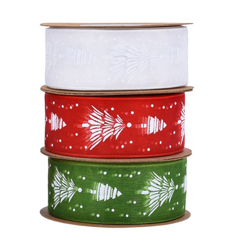 Christmas Ribbon Cake Decorative Printing Ribbon 2.5cm