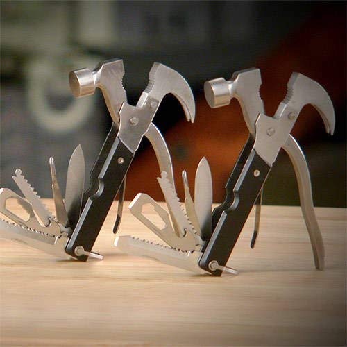 18 In 1 Stainless steel, rubber and ABS Portable Multi Utility Hammer Knife Bottle Nut Opener Knife Wire Cutter Screwdriver Tool Kit(1 pcs )