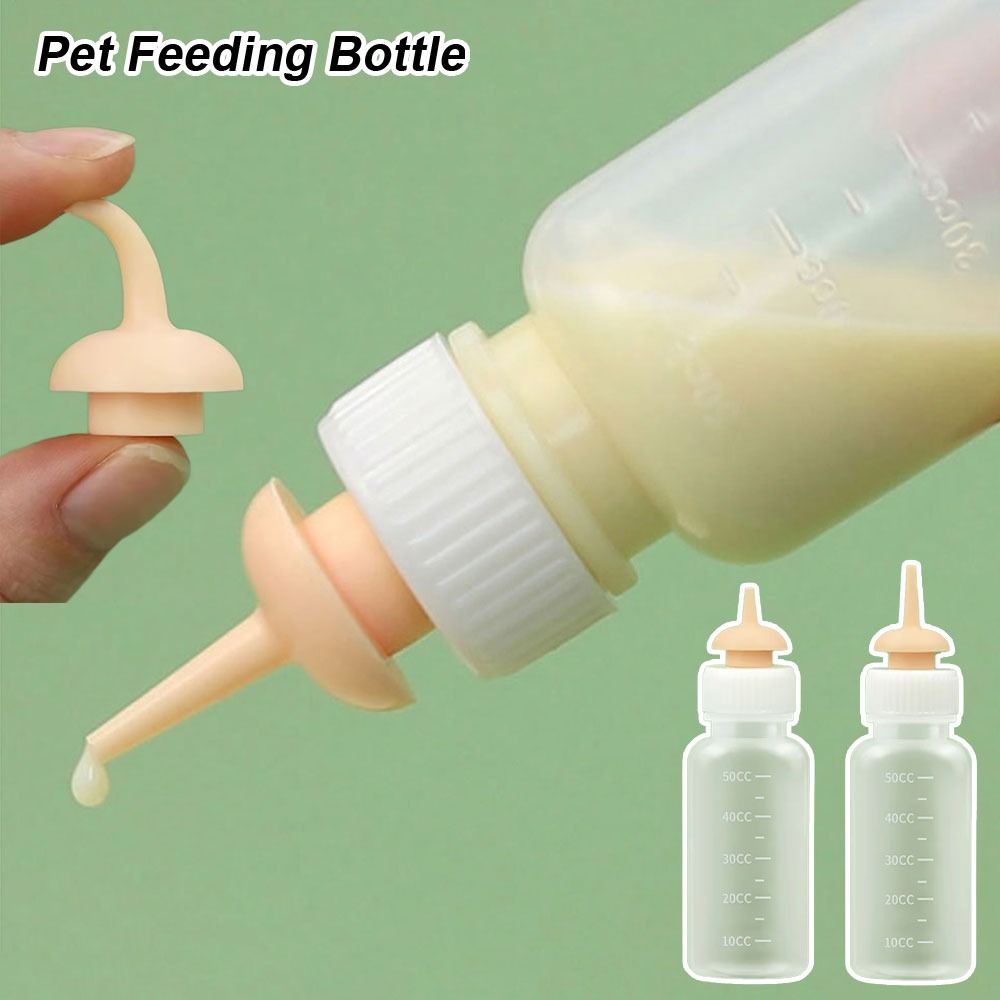 1Pcs New Silicone Nozzle Pet Feeding Bottle Plastic Mini Kitten Nipple Feeder Milk Nursing Bottle For Newborn Dogs Puppies Rabbits Hamster Cat