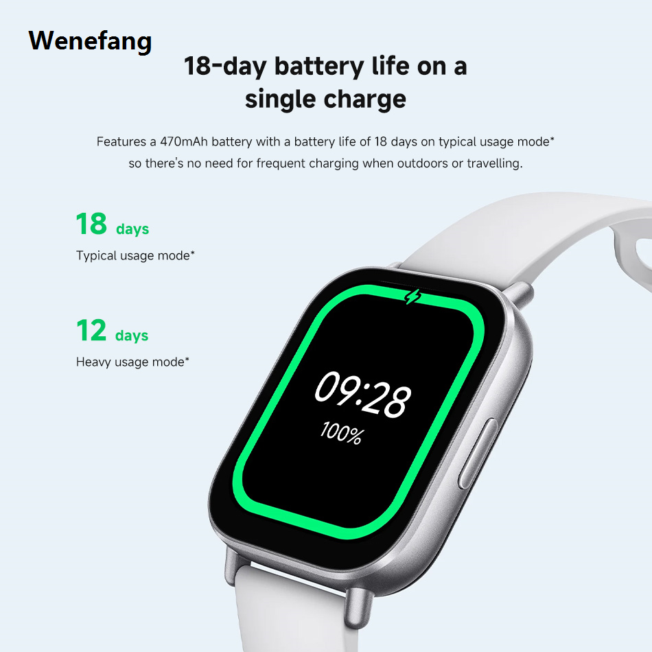 Wenefang Xiaomi Redmi Watch 5 Active Global Version Smart Watch 2 LCD 2025 Display Bluetooth Calling 18-day Battery Life 5ATM Waterproof