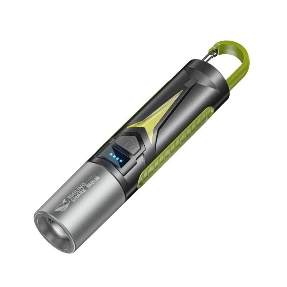 Rechargeable Zoom Flashlight Rechargeable LED Flashlight COB Side Light Zoomable Torch Mini Size Lock Buckle Portable Light Daily Carry