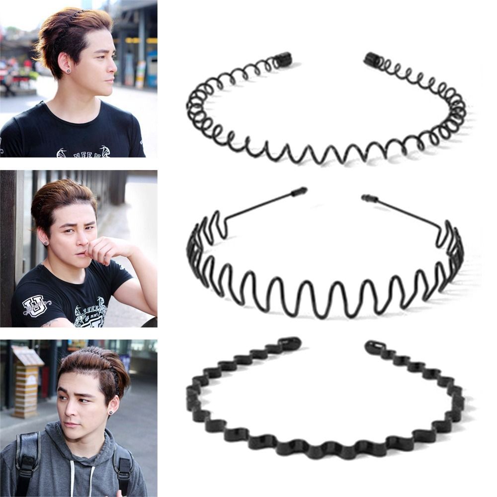 3/5/6/10 PC Hot Sale Unisex Alice Style Casual Headwear Sports Metal Hairband Wavy Headband Black Head Hoop