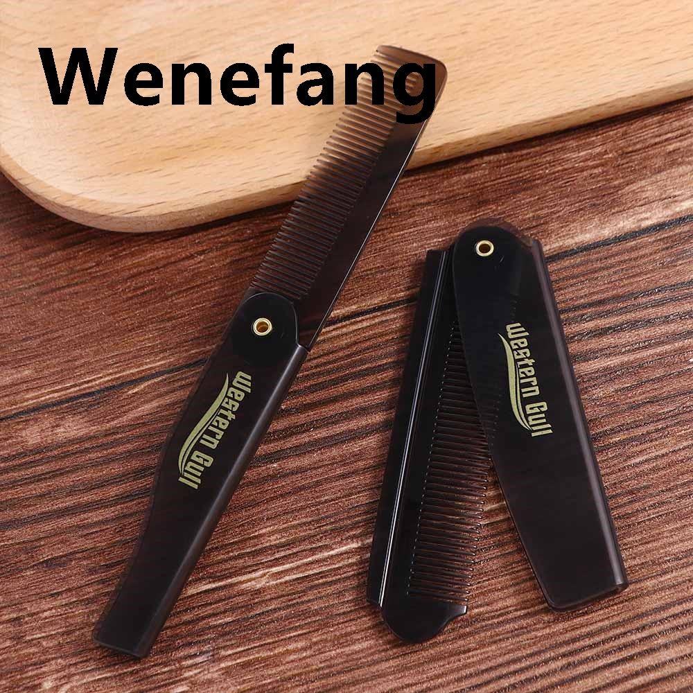 Wenefang 1Pc Portable Folding Pocket Combs For Men Oil Head Portable Beard Sales promotion Combs Hair Styling Product Combs For Man Women Folding Comb