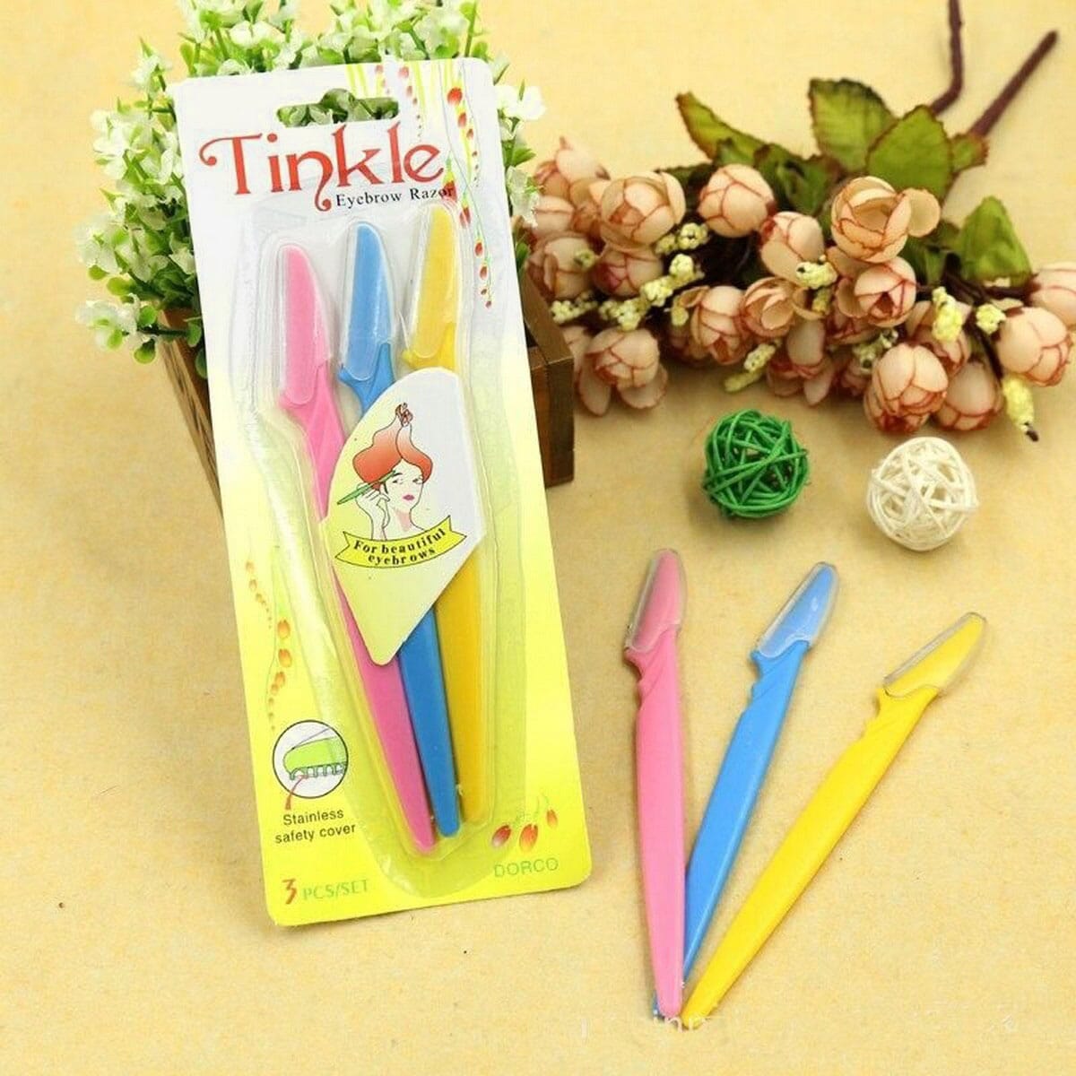 Tinkle Face & Eyebrow High Grade Stainless Steel Razor 3pc Set