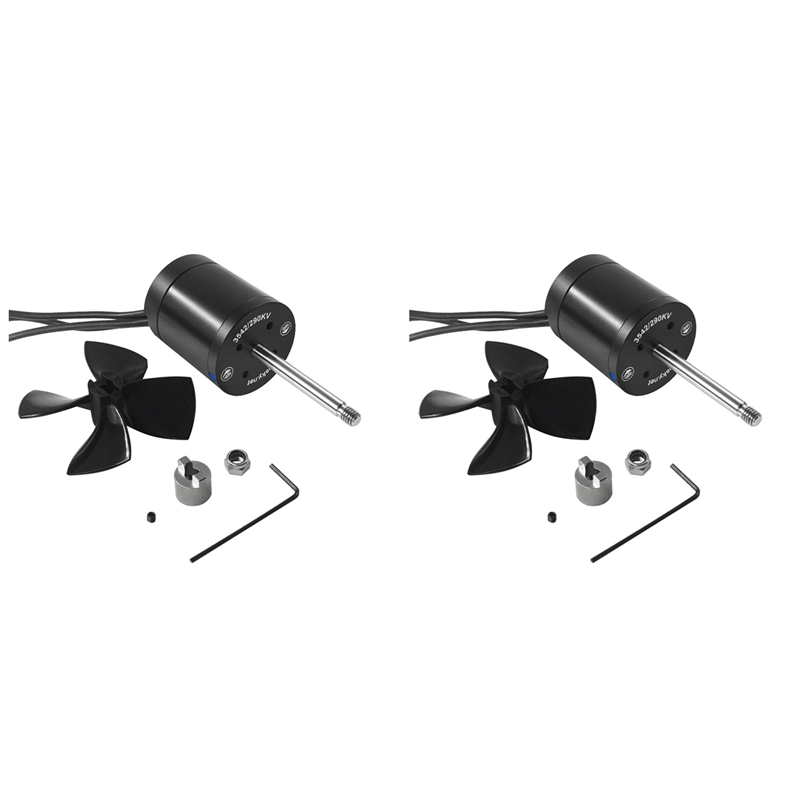 2X 3542 Waterproof Motor with Fan 290KV 360W Motor IP58 3-12S for Surfing Boat Underwater Thruster Hydro