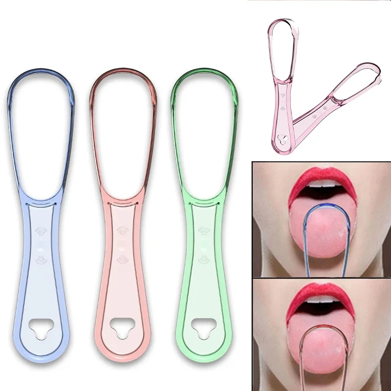 1pcs Tongue Cleaner Tongue Cleaning Scraper Reusable Oral Cleaning Scraper Multicolor Oral Hygiene Care Tongue Brush Tool