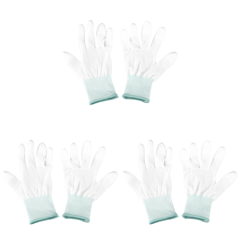 ARELENE 3 Pair ESD PC Computer Working Anti-Skid Anti Skid Anti-Static White Gloves New