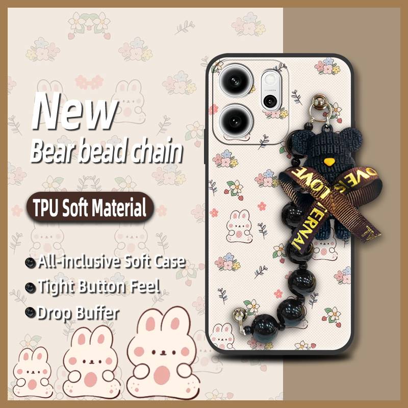 soft case protective case Phone Case For OPPO Reno14F 5G Dirt-resistant Black pearl pendant Back Cover Cartoon silicone