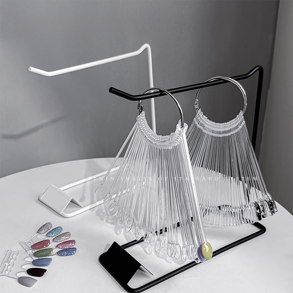 Zhitian Luxury AAA False Nail Art Color Card Display Stand Gel Polish Template Fan Shape Nail Art Tip Sample Stand Nail Polish Practice Palette