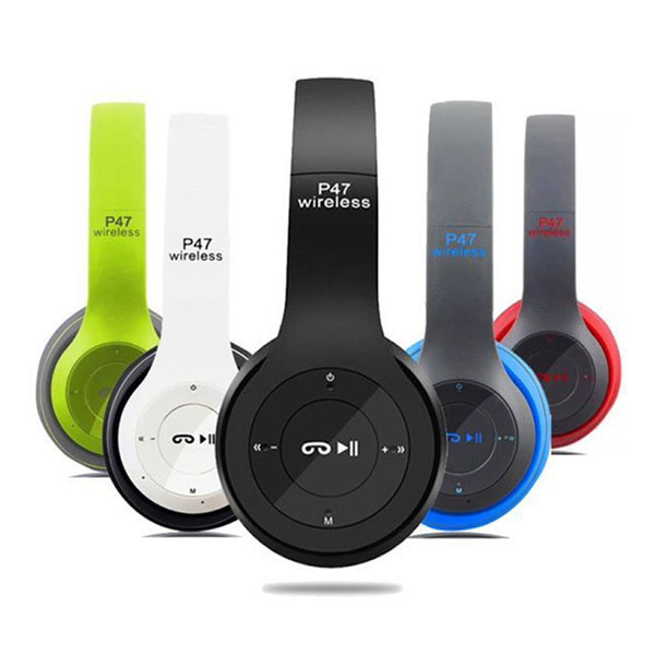 Wireless Bluetooth Headphone P47 Compatible with Apple & Android, Built-in Microphone, FM Radio