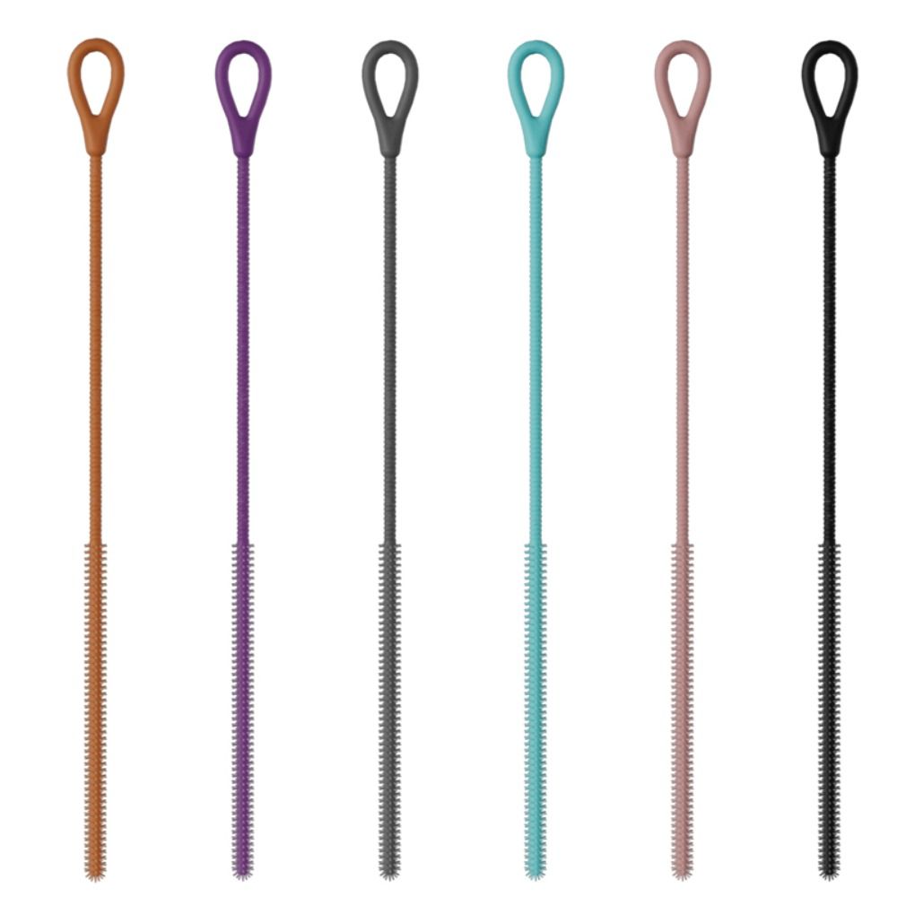 Soft Hair Reusable Silicone Straw Cleaning Brush Long Kitchen Gadgets Gap Brush Household Cleaning Tool
