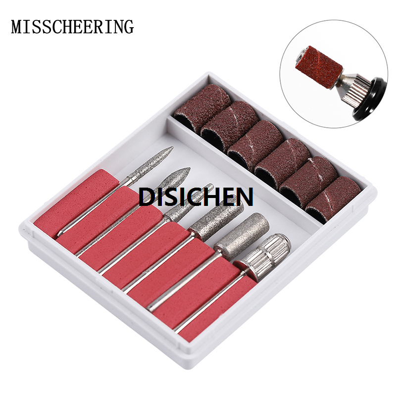 DISICHEN 1set Diamond Rotate Electric Nail File Cuticle Cutter Nail Drill Bits Sandpaper Pedicure Manicure Cleaning Sander Accessories 2025 New
