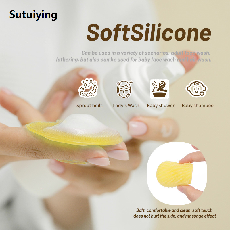 Sutuiying A set of soft bristle shampoo and bath brushes - gentle exfoliating Hot Selling brush, suitable for hair and body care, wooden handle