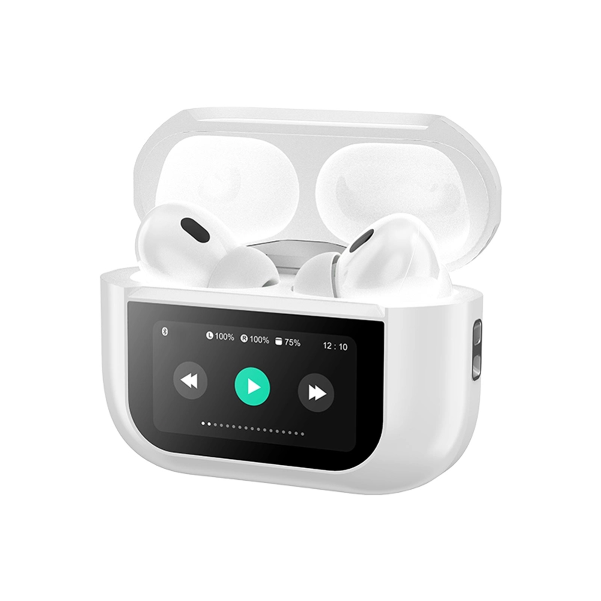 Vylon Airpods_Pro A9 ANC/ENC Dauble Dark Noise Reduction Battery Display Touch Control Bass Boosted Sound Quality Bluetooth Wireless Earbuds For Android and iOS/Airpods pro/Airpods pro black/Ambie/Airpods