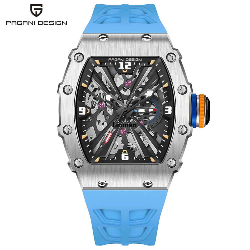 Linman 2024 PAGANI DESIGN New 42MM Men's Quartz Watch Luxury Sapphire Hot Selling Glass 5ATM Waterproof Stainless Steel Watch for Men reloj hombre