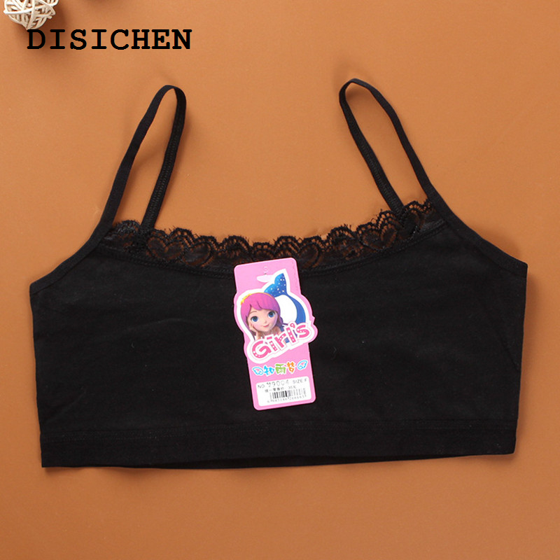 DISICHEN Luxury 4pcs/Lot Children's Breast Care Girl Bra 8-14 Years Hipster Cotton Teens Teenage Underwear Summer Kids Lace Vest