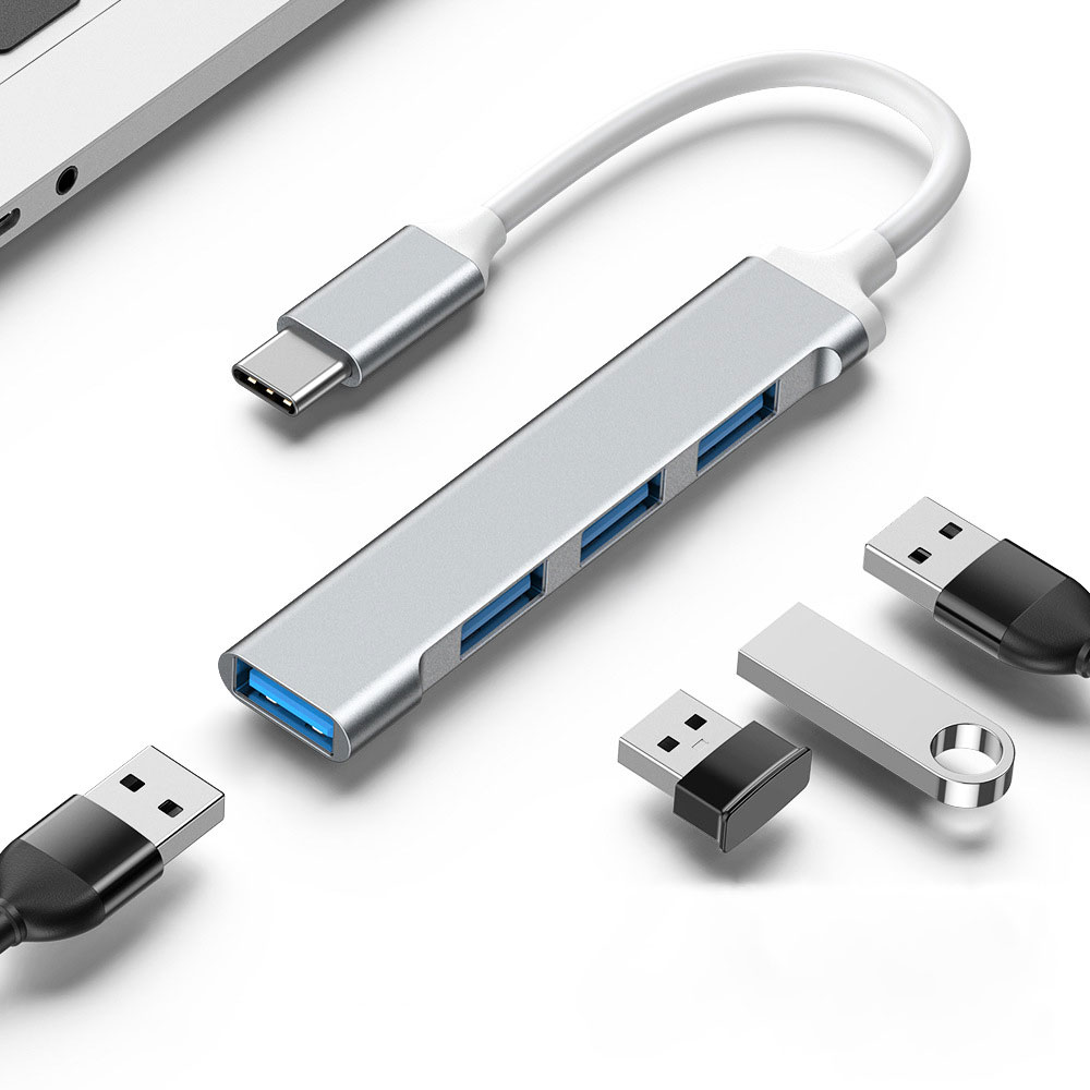 4 Ports USB 3.0 Hub - Ultra Slim 4-in-1 USB Expander for Laptop & Desktop Type-C USB Hub | High-Speed Data Transfer | Mini Portable Extension