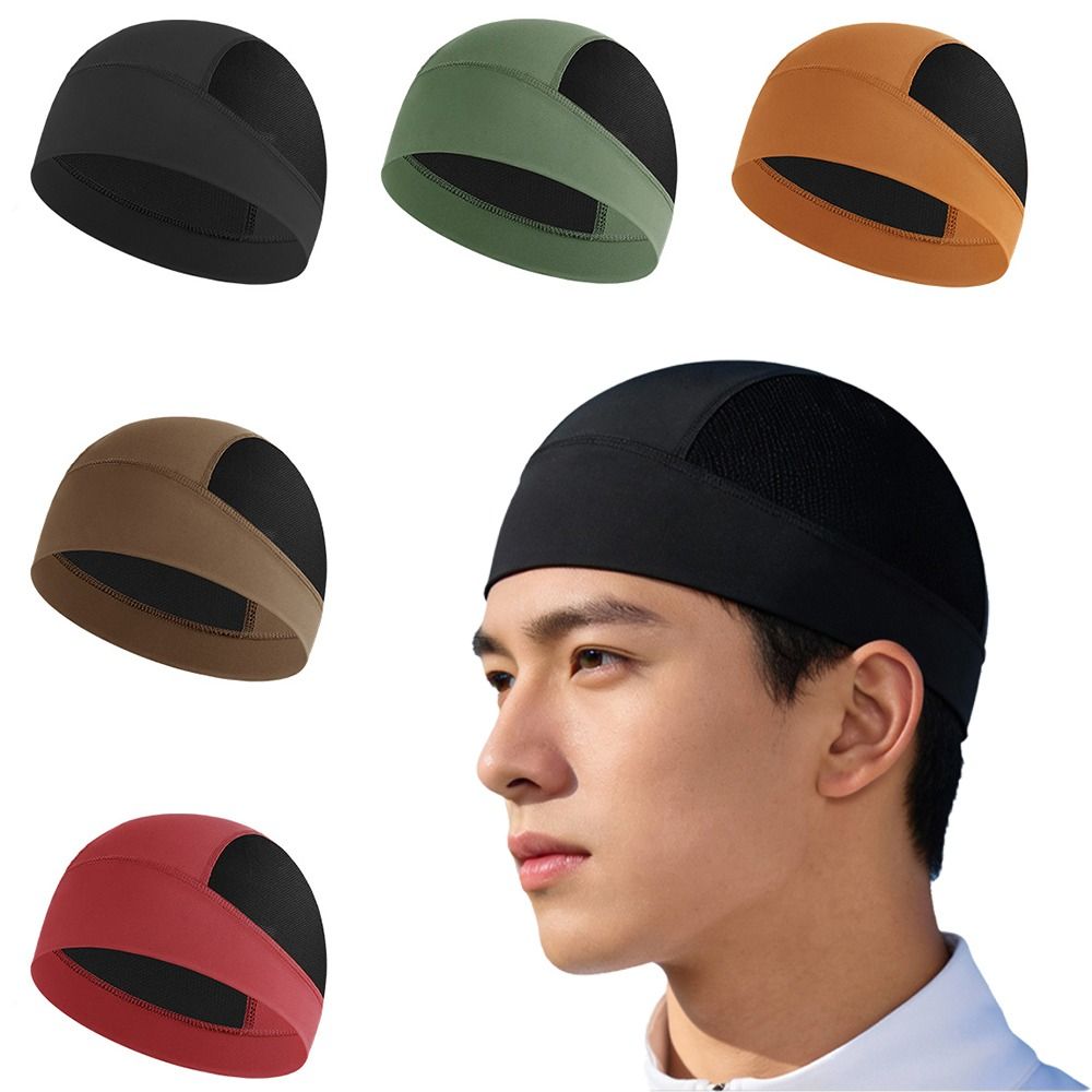 Lightweight Quick Dry Helmet Inner Cap Sweat Absorption Breathable Mesh Cycling Beanie Cap Sun Protection Comfortable Fit Under Helmet Hat Running