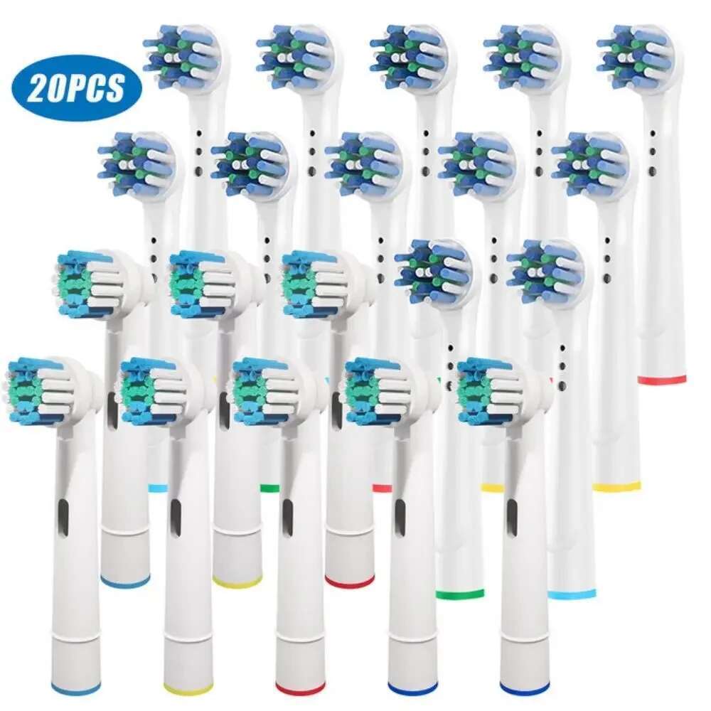 20pcs Electric Toothbrush Heads Compatible with Braun 12 Cross Action 8 Precision Clean Replacement heads for Oral B